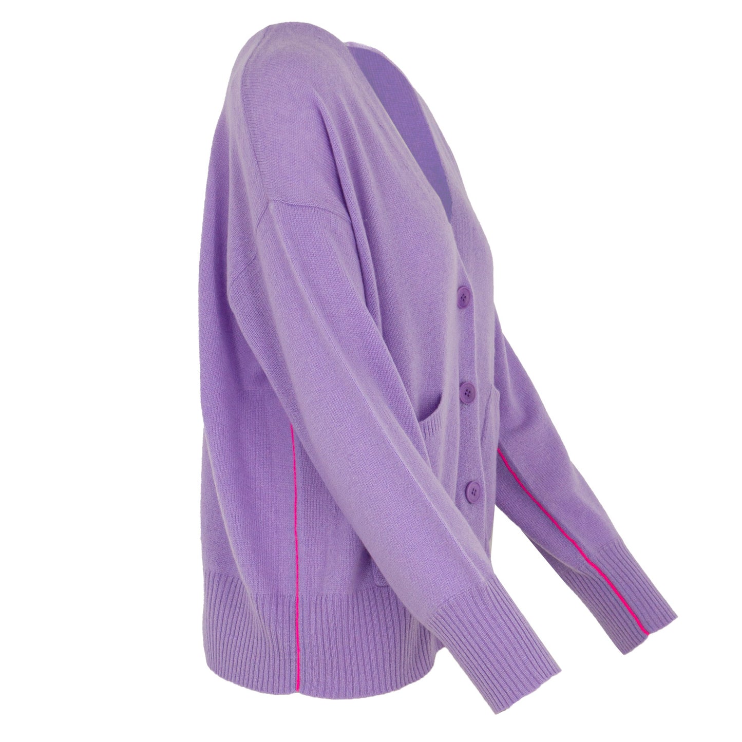 Cardigan, Cashmere, lila
