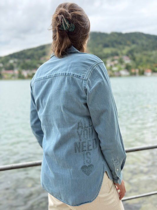Bluse, Jeans hell