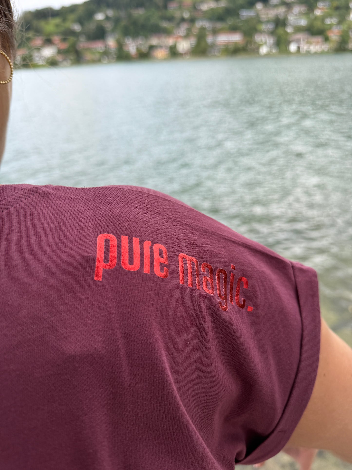 T-Shirt, heart, bordeaux