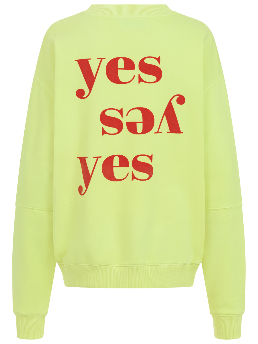 Sweatshirt - YES YES YES lime