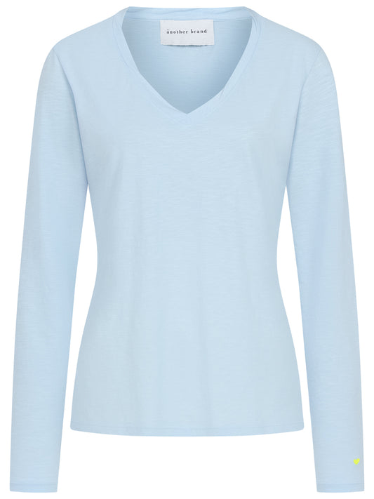 Longsleeve V-Ausschnitt hellblau