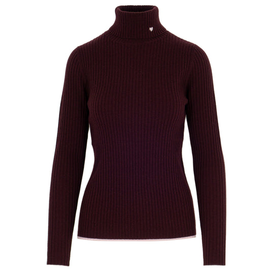 Rollkragenpullover, dunkelrot