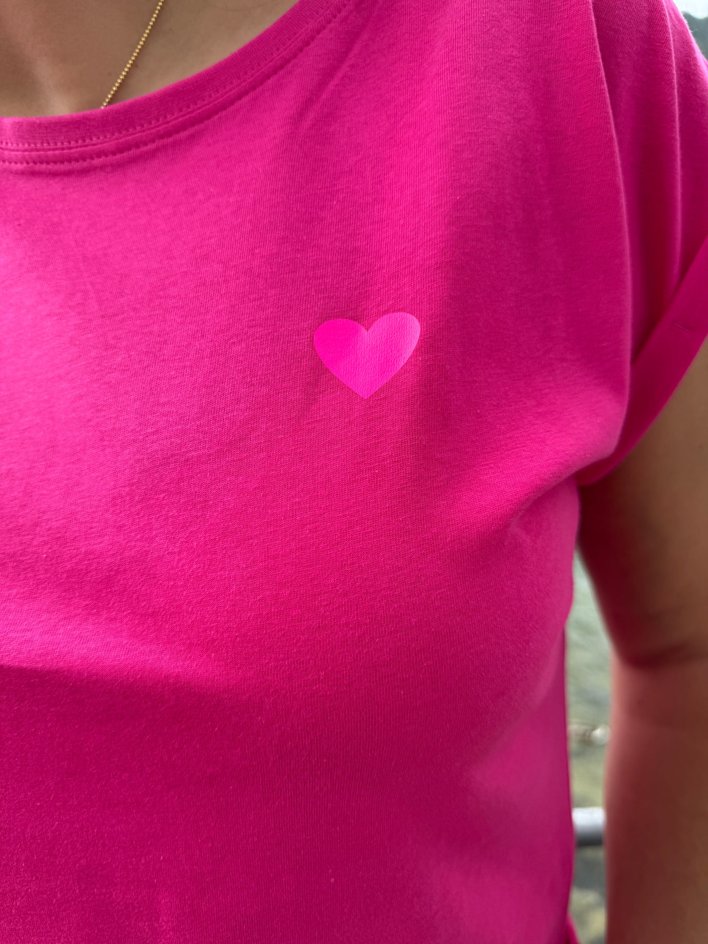 T-Shirt, heart, pink