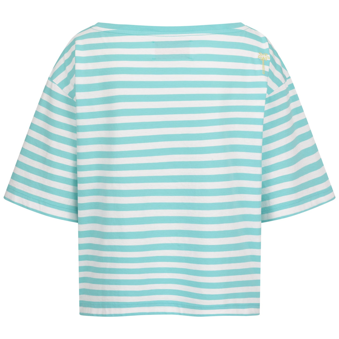 T-Shirt, gestreift, türkis