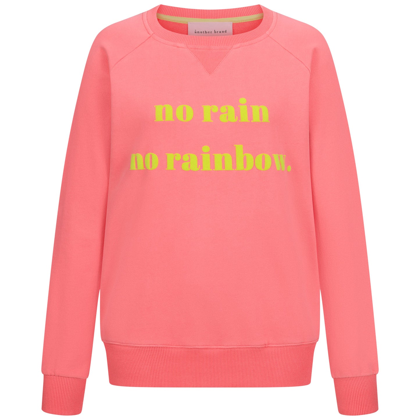 Sweatshirt - no rain no rainbow, türkis koralle