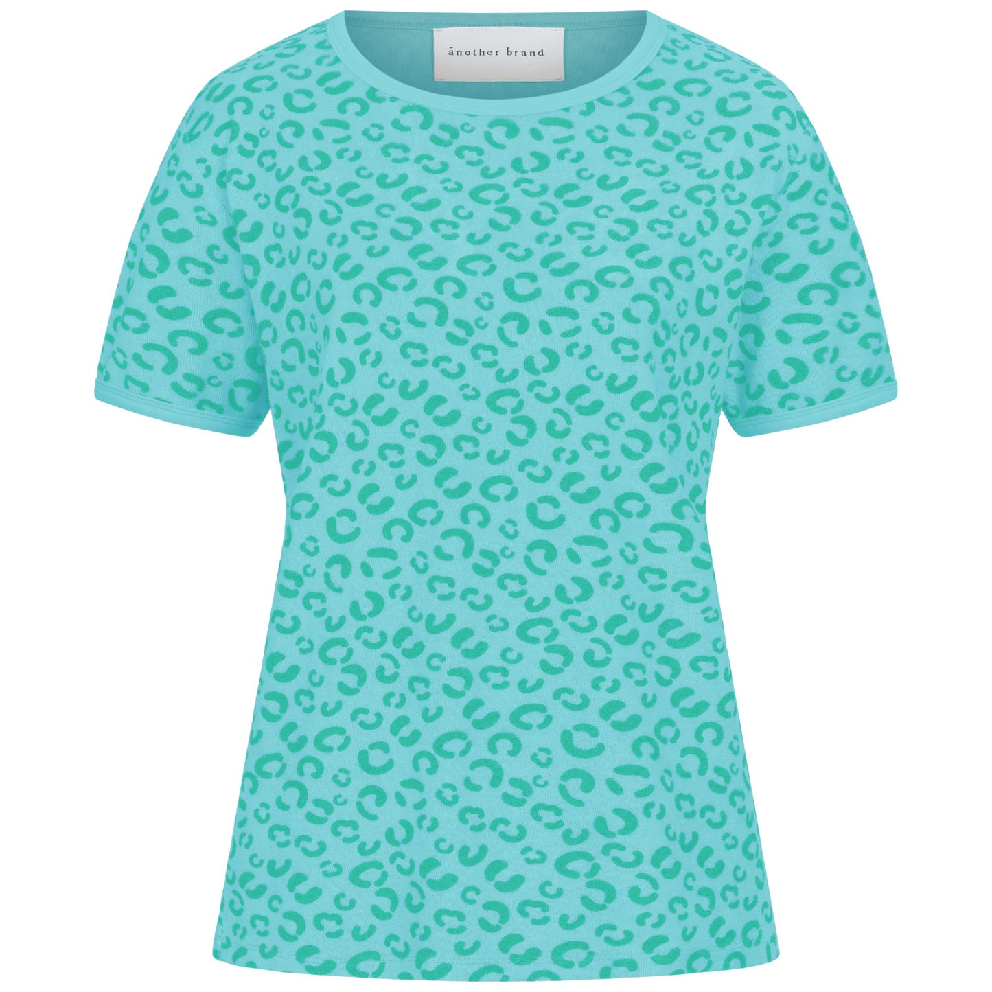 T-Shirt, frottee, leo, türkis