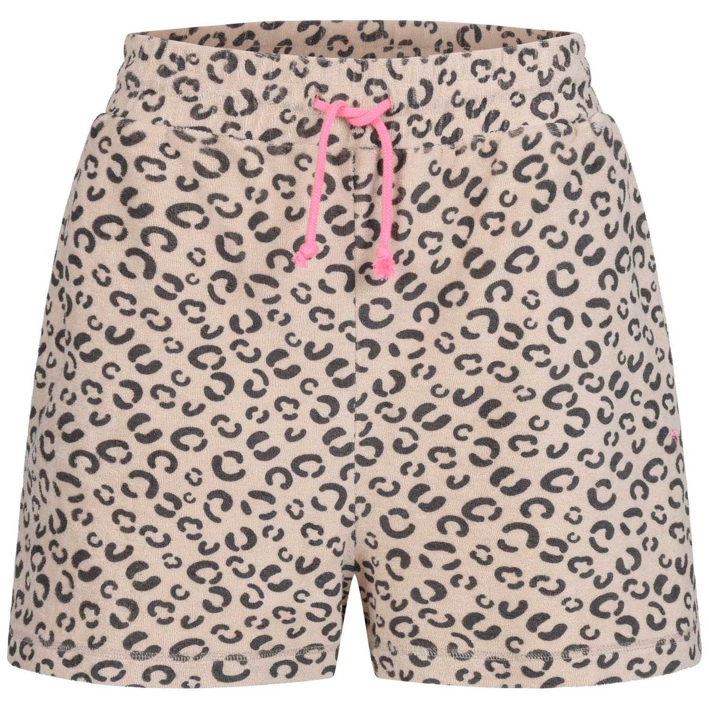 Shorts, frottee, leo, beige