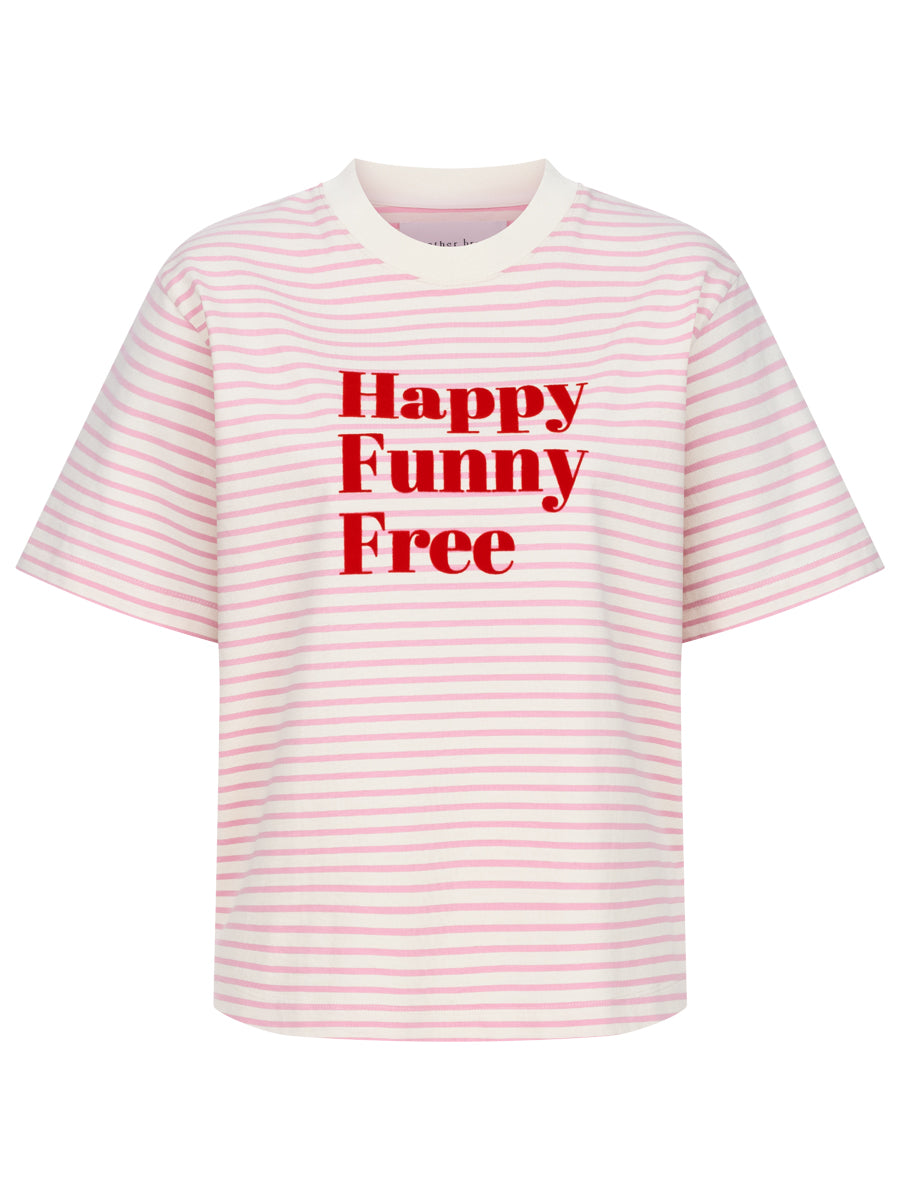 T-Shirt Streifen Happy rosa