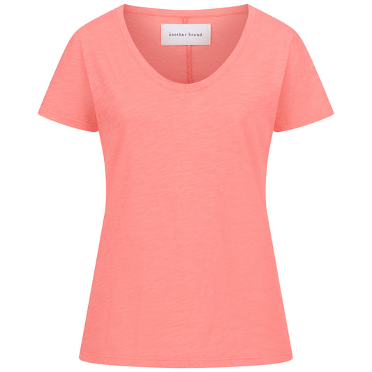 T-Shirt, peach, vneck