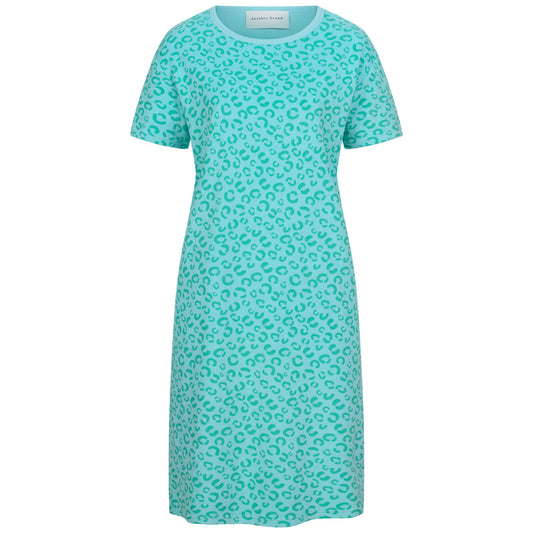 Kleid, frottee, leo, türkis