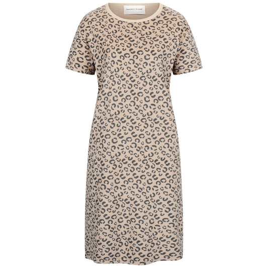 Kleid, frottee, leo, beige